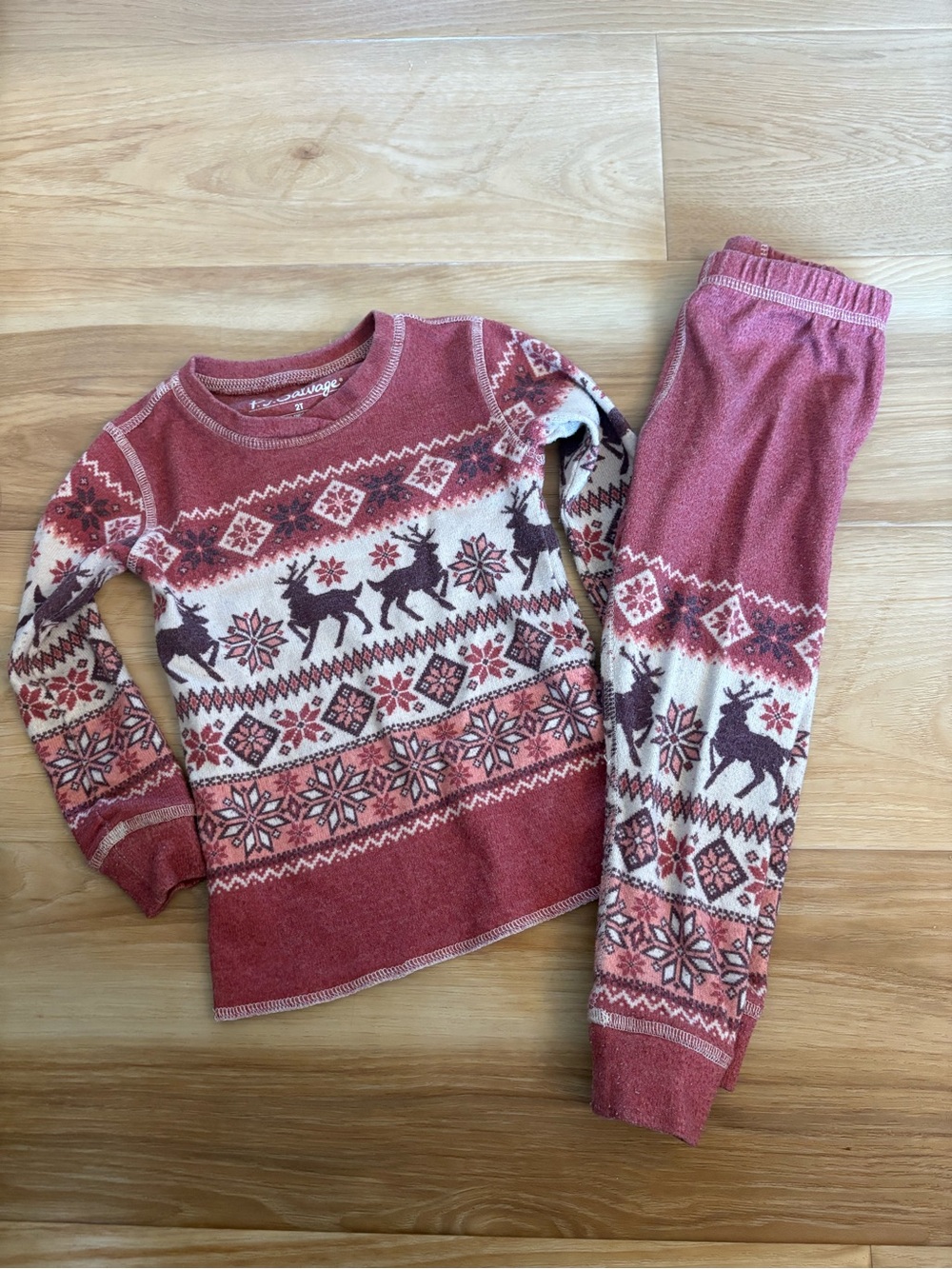 PJ Salvage Fair Isle Reindeer Pajama Set